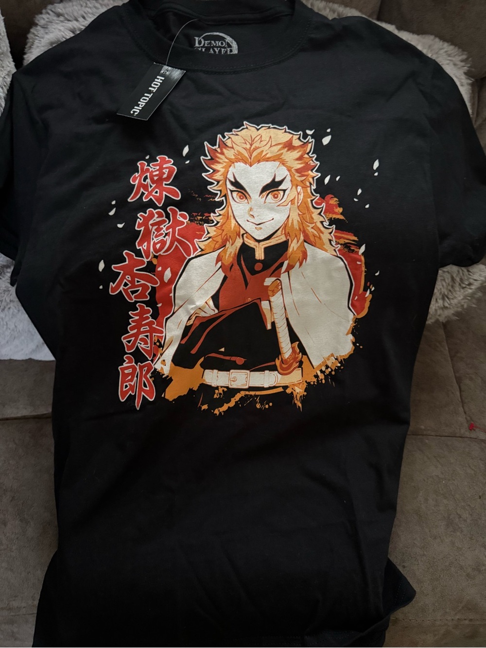Demon Slayer Rengoku Graphic Tee - Black